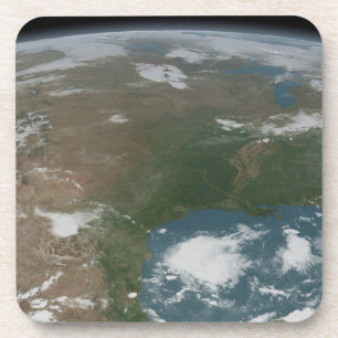Panoramic Planet Earth And The Us. 2 Coaster