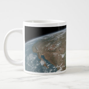 Panoramic Planet Earth And The Us. 2 Large Coffee Mug