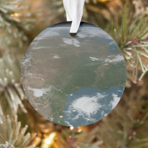 Panoramic Planet Earth And The Us. 2 Ornament