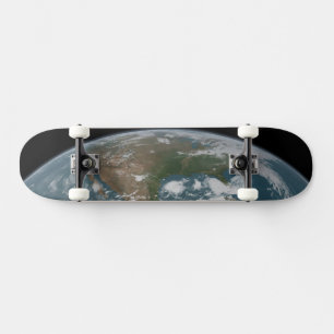 Panoramic Planet Earth And The Us. 2 Skateboard