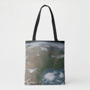 Panoramic Planet Earth And The Us. 2 Tote Bag