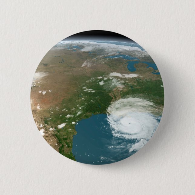 Panoramic Planet Earth And The Us. 6 Cm Round Badge (Front)