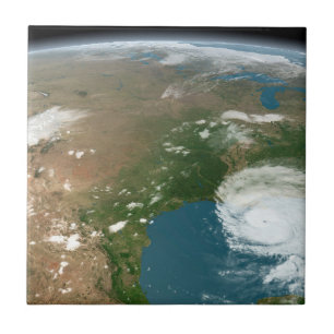 Panoramic Planet Earth And The Us. Ceramic Tile