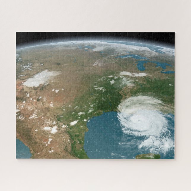 Panoramic Planet Earth And The Us. Jigsaw Puzzle (Horizontal)