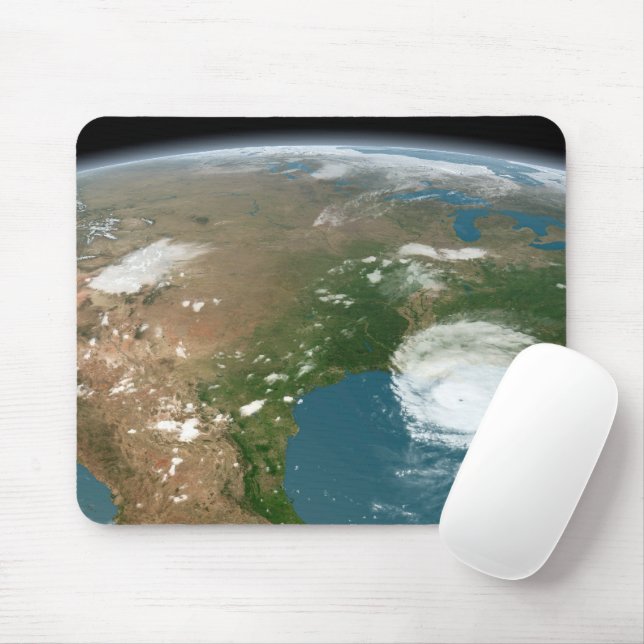 Panoramic Planet Earth And The Us. Mouse Pad (With Mouse)