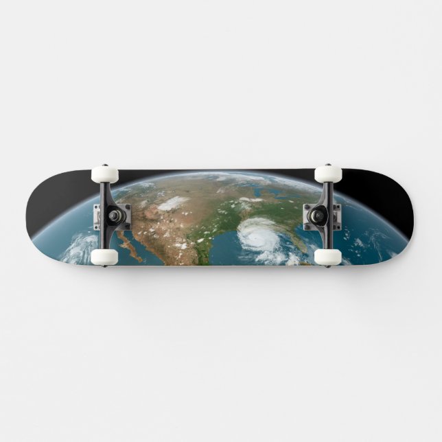 Panoramic Planet Earth And The Us. Skateboard (Horz)
