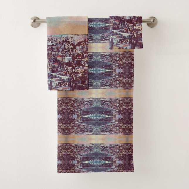 Panoramic Splendour of Jerusalem Bath Towel Set (Insitu)