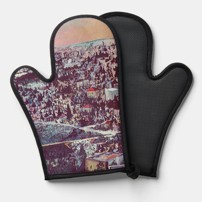 Panoramic Splendour of Jerusalem Oven Mitt (Front/Back)