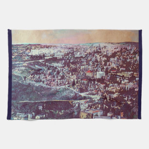 Panoramic Splendour of Jerusalem Tea Towel