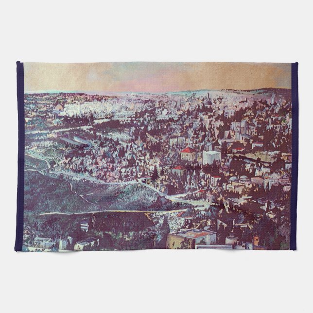 Panoramic Splendour of Jerusalem Tea Towel (Horizontal)
