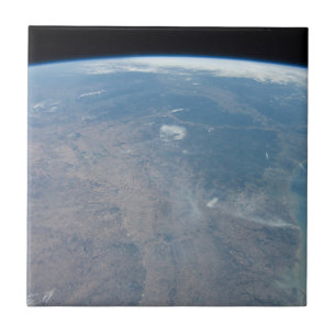 Panoramic Texas And The Gulf Of Mexico Ceramic Tile