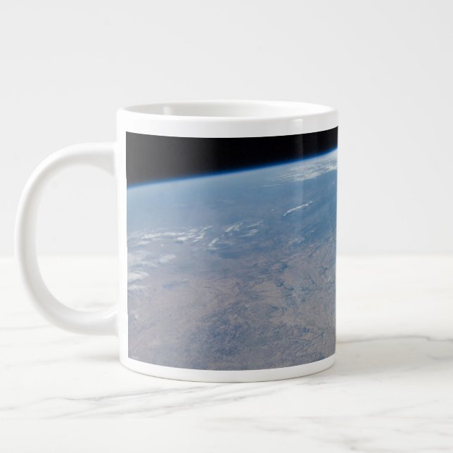 Panoramic Texas And The Gulf Of Mexico Large Coffee Mug (Left)