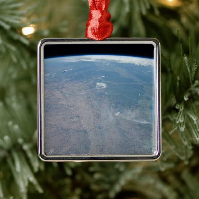 Panoramic Texas And The Gulf Of Mexico Metal Ornament (Tree)