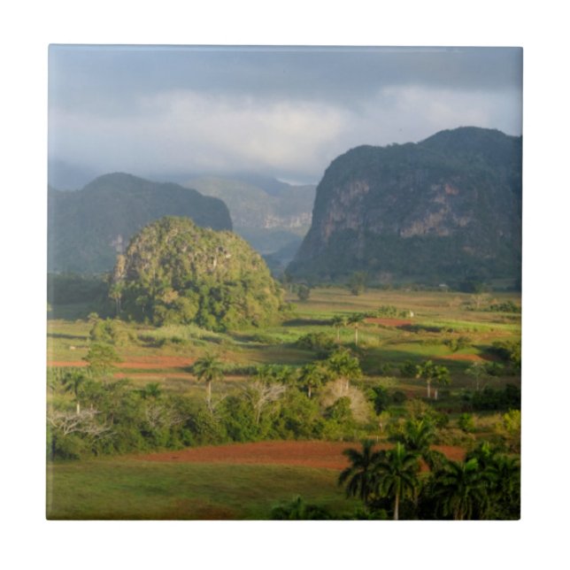 Panoramic valley landscape, Cuba Ceramic Tile (Front)