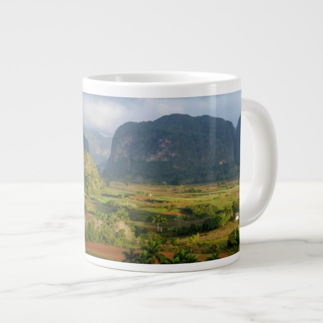 Panoramic valley landscape, Cuba Large Coffee Mug (Front Right)