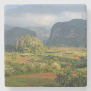 Panoramic valley landscape, Cuba Stone Coaster