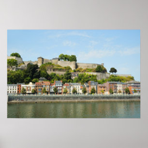 Panoramic view mediaeval citadel in Namur, Belgium Poster