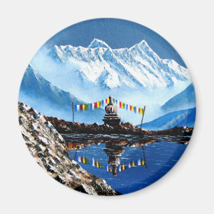 Panoramic View Of Annapurna Mountain Nepal Magnet