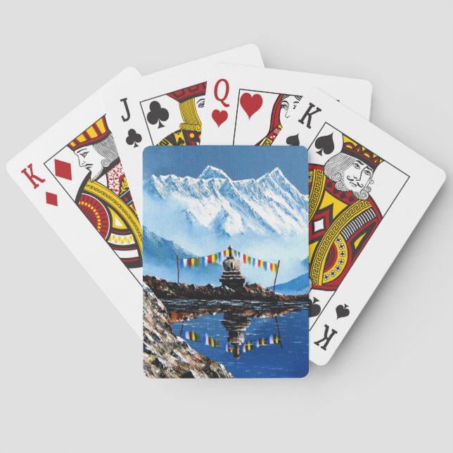 Panoramic View Of Annapurna Mountain Nepal Playing Cards (Back)
