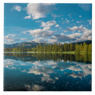 Panoramic view of Beauvert Lake in Jasper Tile