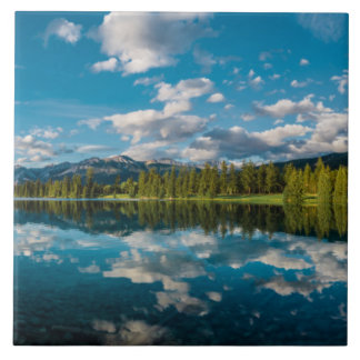 Panoramic view of Beauvert Lake in Jasper Tile