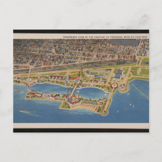 Panoramic View of Chicago Illinois World Fair 1933 Postcard