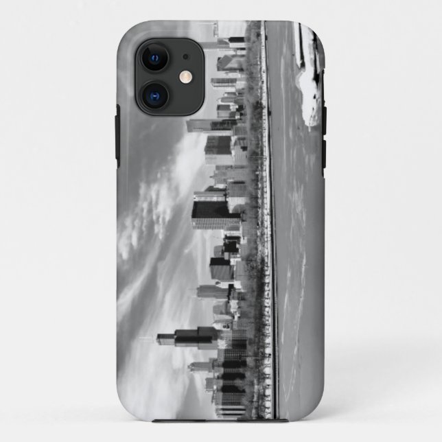 Panoramic view of Chicago skyline in winter Case-Mate iPhone Case (Back)