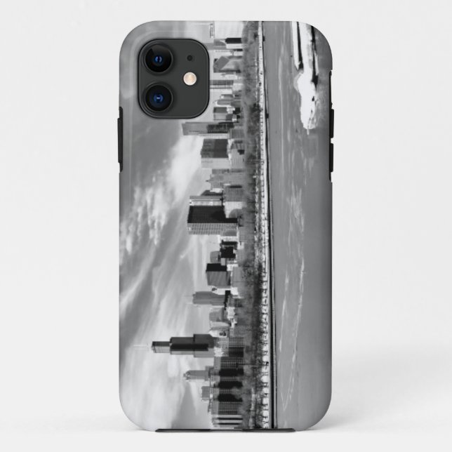 Panoramic view of Chicago skyline in winter Case-Mate iPhone Case (Back)