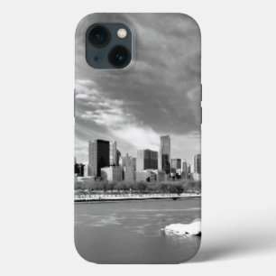 Panoramic view of Chicago skyline in winter iPhone Case