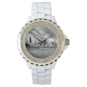 Panoramic view of Chicago skyline in winter Watch