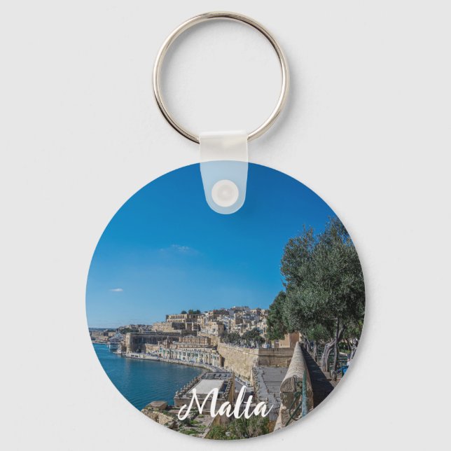 Panoramic view of city wall and harbour in Vallett Key Ring (Front)