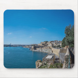 Panoramic view of city wall and harbour in Vallett Mouse Pad