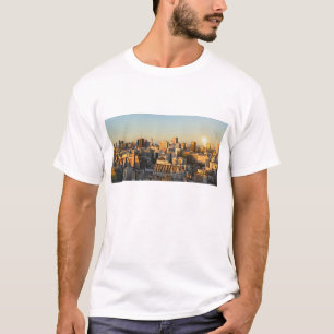 Panoramic View Of Cityscape At Dusk T-Shirt