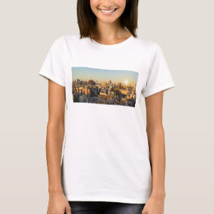 Panoramic View Of Cityscape At Dusk T-Shirt