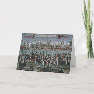 Panoramic view of Constantinople, late 18th centur Holiday Card