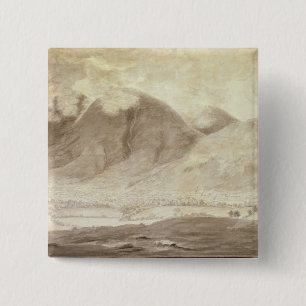 Panoramic View of Derwentwater and the Vale of Kes 15 Cm Square Badge