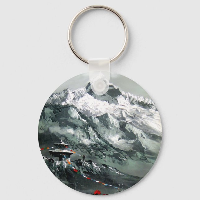 Panoramic View Of Everest Base Camp Key Ring (Front)