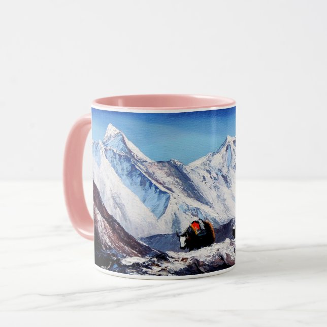 Panoramic View Of Everest Mountain Base Camp Area Mug (Front Left)