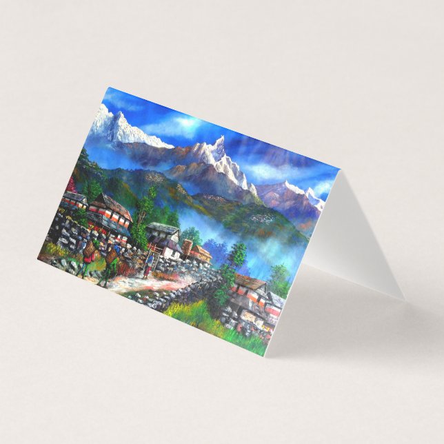 Panoramic View Of Everest Mountain Nepal Business Card (Front)