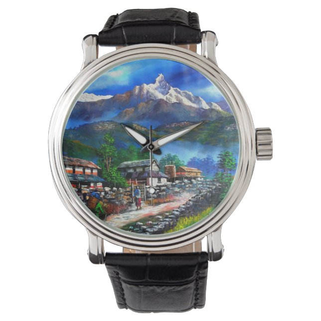 Panoramic View Of Everest Mountain Nepal Watch (Front)