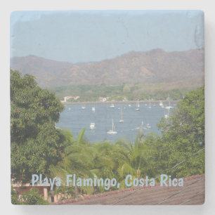 Panoramic View of Flamingo Beach, Costa Rica Stone Coaster