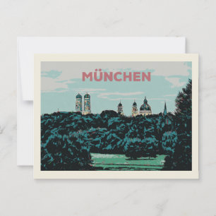 Panoramic View of Munich from the Countryside Postcard