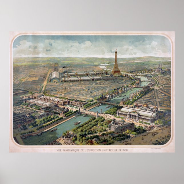 Panoramic View of Paris Exposition 1900 Poster (Front)