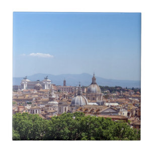 Panoramic view of Rome from Castel Sant'Angelo Ceramic Tile