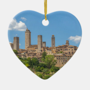 Panoramic view of San Gimignano Tuscany Italy Ceramic Tree Decoration