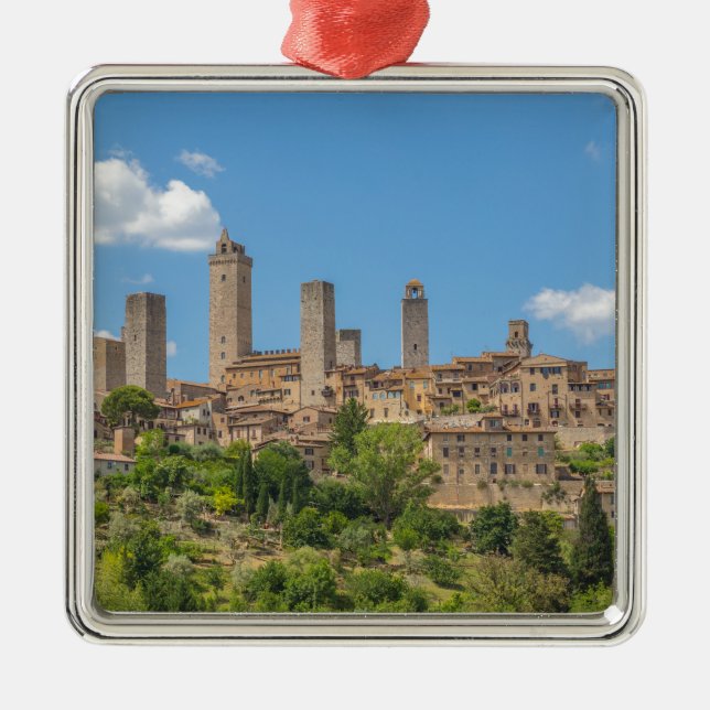 Panoramic view of San Gimignano Tuscany Italy Metal Ornament (Front)