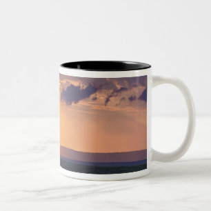 Panoramic view of single acacia tree at Two-Tone coffee mug