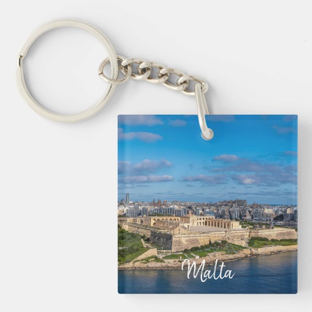 Panoramic view of Sliema in Malta Key Ring (Front)