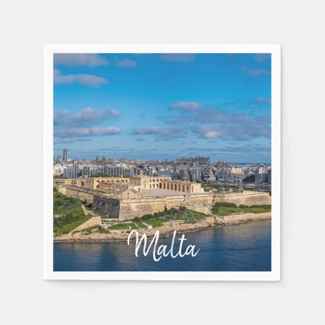Panoramic view of Sliema in Malta Napkin (Front)