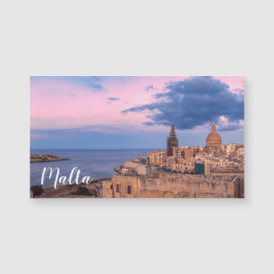 Panoramic view of sunset over Valletta